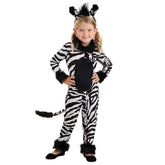 Zebra Kids Children Cosplay Jumpsuit With Hair Accessories Costume Outfits Halloween Carnival Suit